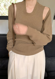 【動画あり】ショルダーカットバックオープンニット　４色展開 - select store mirror me【動画あり】ショルダーカットバックオープンニット　４色展開200256443mirror meselect store mirror me200256443アイボリー