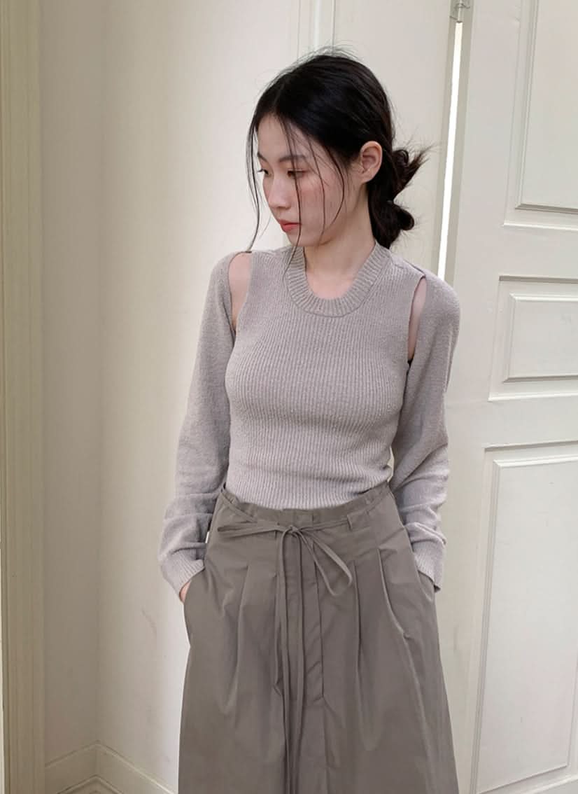 【動画あり】ショルダーカットバックオープンニット　４色展開 - select store mirror me【動画あり】ショルダーカットバックオープンニット　４色展開200256443mirror meselect store mirror me200256443アイボリー