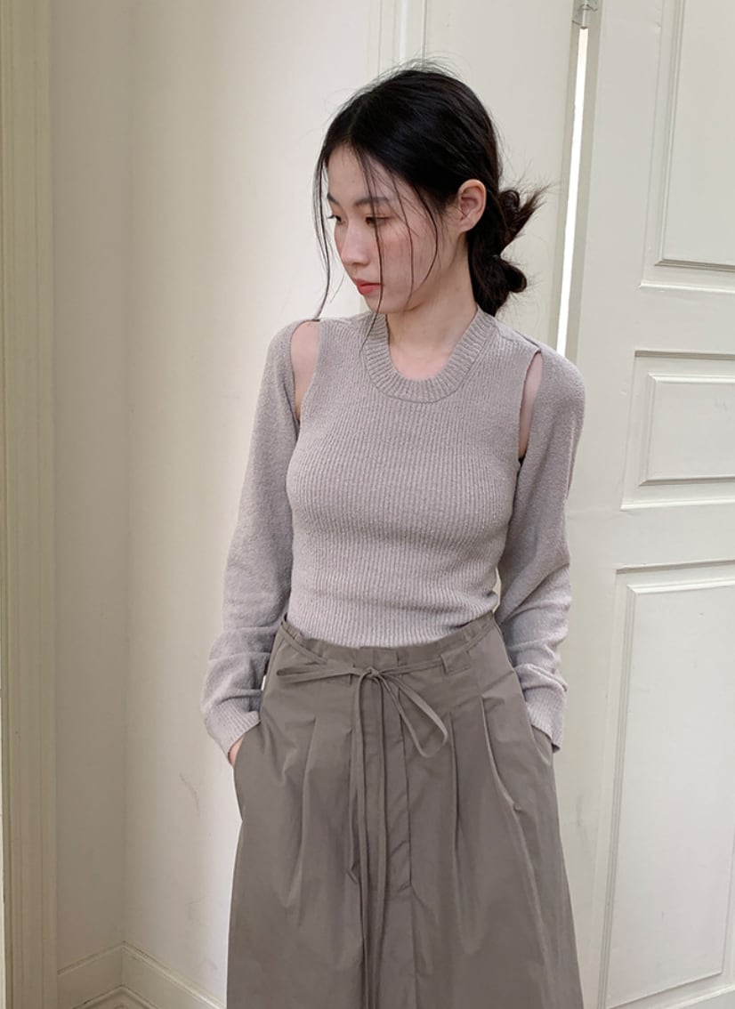【動画あり】ショルダーカットバックオープンニット　４色展開 - select store mirror me【動画あり】ショルダーカットバックオープンニット　４色展開200256443mirror meselect store mirror me200256443アイボリー