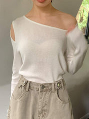 【動画あり】シースルーカットショルダー変形デザイントップス　４色展開 - select store mirror me【動画あり】シースルーカットショルダー変形デザイントップス　４色展開200258140mirror meselect store mirror me200258140ホワイト