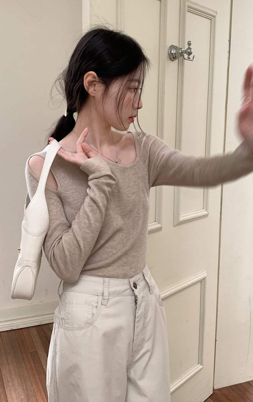 【動画あり】シースルーカットショルダー変形デザイントップス　４色展開 - select store mirror me【動画あり】シースルーカットショルダー変形デザイントップス　４色展開200258140mirror meselect store mirror me200258140ホワイト
