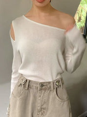 【動画あり】シースルーカットショルダー変形デザイントップス　４色展開 - select store mirror me【動画あり】シースルーカットショルダー変形デザイントップス　４色展開200258140mirror meselect store mirror me200258140ホワイト