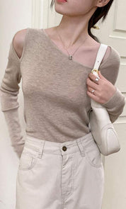 【動画あり】シースルーカットショルダー変形デザイントップス　４色展開 - select store mirror me【動画あり】シースルーカットショルダー変形デザイントップス　４色展開200258140mirror meselect store mirror me200258140ホワイト