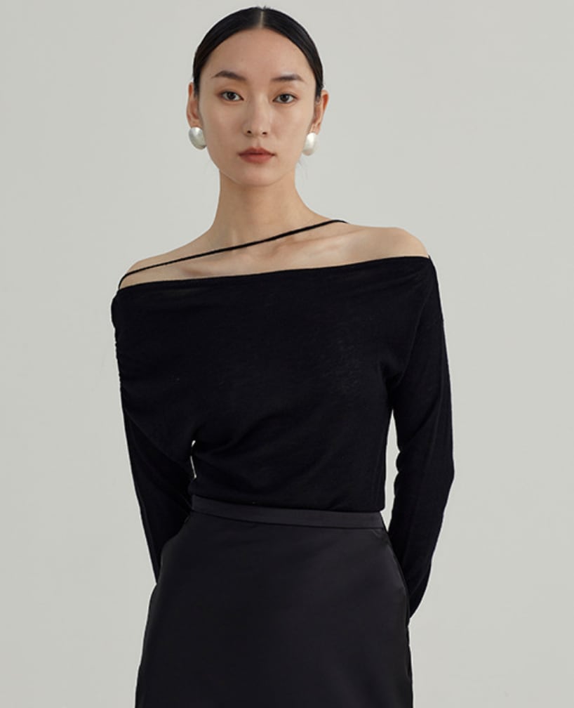 細ラインオフショルダーシースルートップス　４色展開 - select store mirror me細ラインオフショルダーシースルートップス　４色展開200956214mirror meselect store mirror me200956214ホワイト
