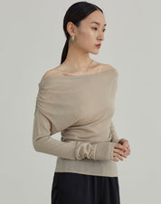 細ラインオフショルダーシースルートップス　４色展開 - select store mirror me細ラインオフショルダーシースルートップス　４色展開200956214mirror meselect store mirror me200956214ホワイト
