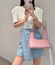 パフスリーブシンプルカラートップス　４色展開 - select store mirror meパフスリーブシンプルカラートップス　４色展開205695511mirror meselect store mirror me205695511ホワイト