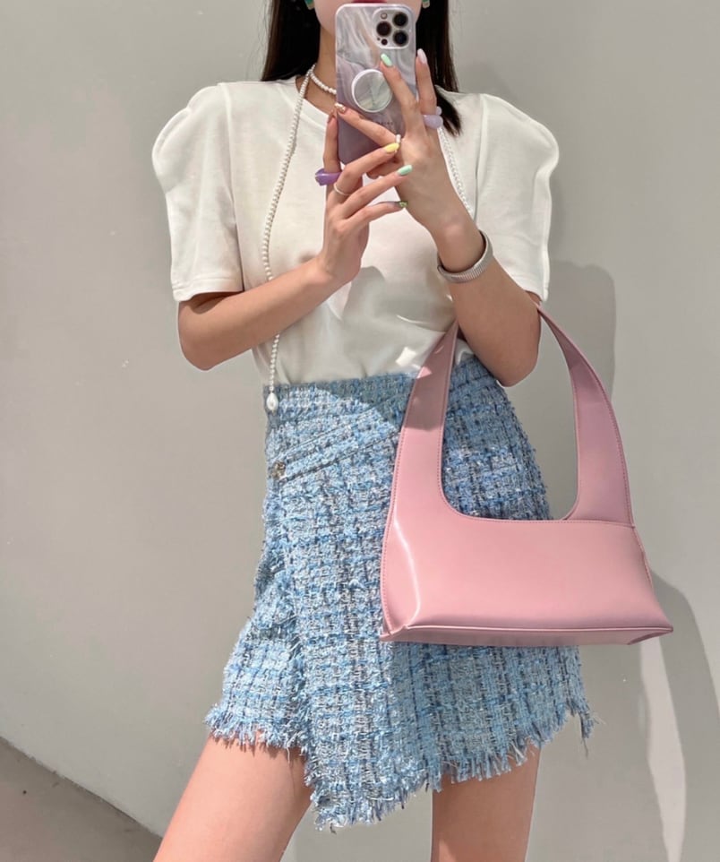 パフスリーブシンプルカラートップス　４色展開 - select store mirror meパフスリーブシンプルカラートップス　４色展開205695511mirror meselect store mirror me205695511ホワイト