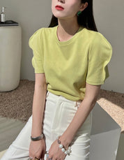 パフスリーブシンプルカラートップス　４色展開 - select store mirror meパフスリーブシンプルカラートップス　４色展開205695511mirror meselect store mirror me205695511ホワイト