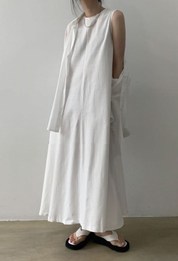 ノースリーブサックロングロンパース　４色展開 - select store mirror meノースリーブサックロングロンパース　４色展開208515274mirror meselect store mirror me208515274ホワイト