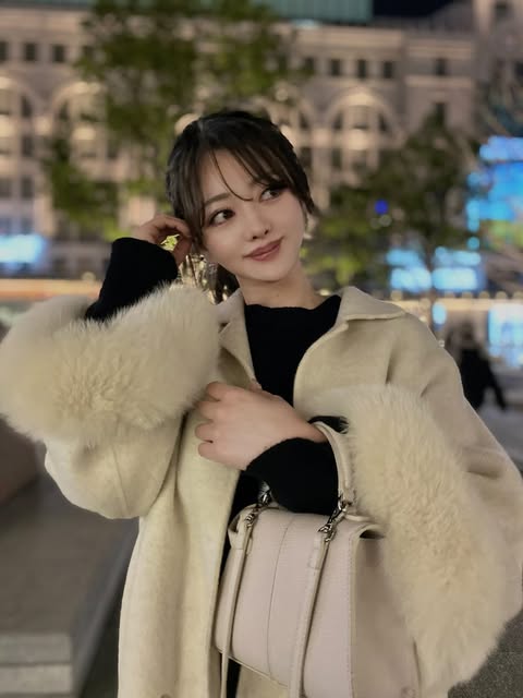 ＜インスタグラマー様ご愛用＞　高品質ウールホワイトショートファーコート