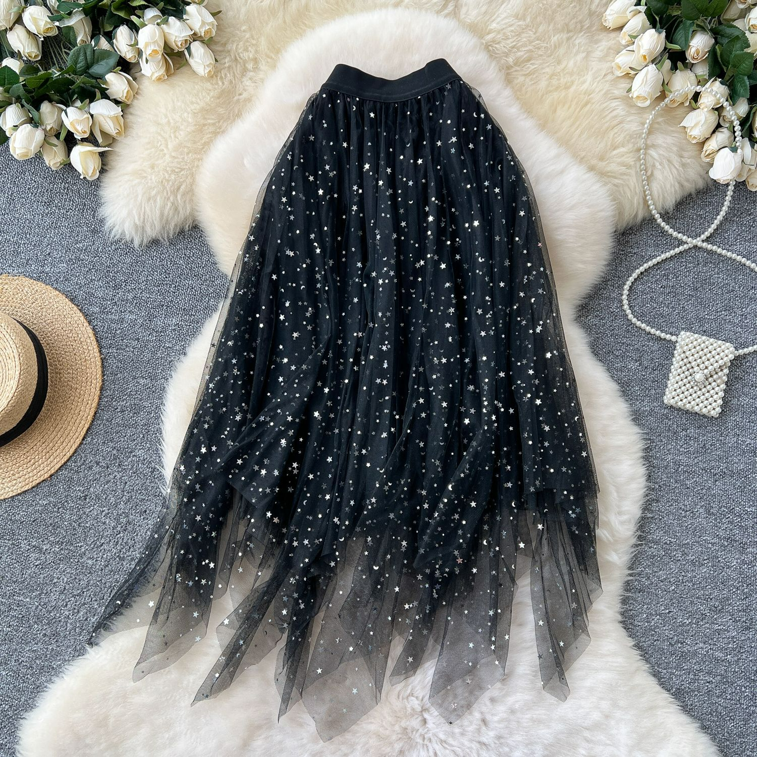 メッシュパステルスカート　4色展開