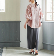 パフスリーブライトカラーシャツ