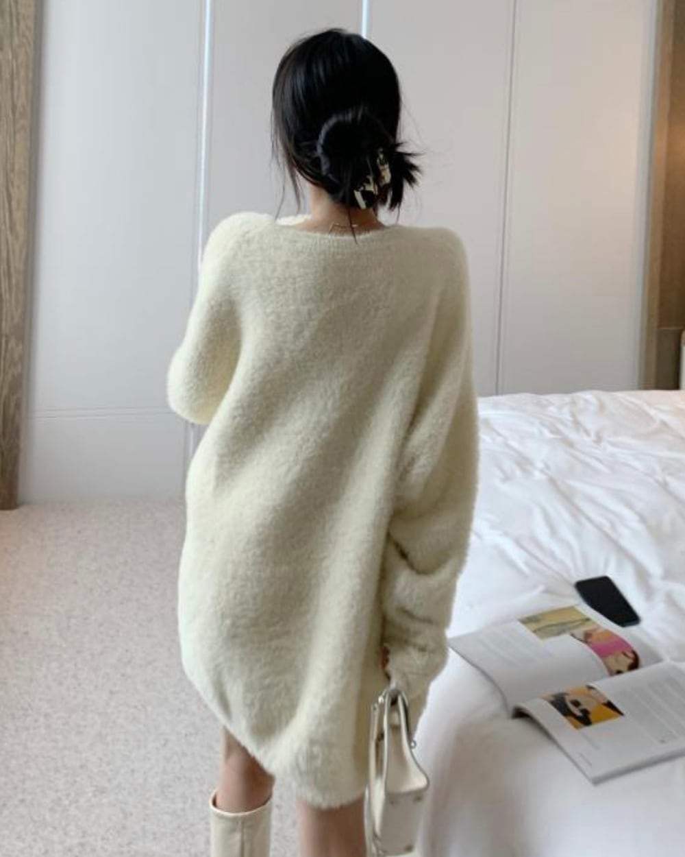 【上質】【動画あり】ラフシルエットもこもこニット　５色展開 - select store mirror me【上質】【動画あり】ラフシルエットもこもこニット　５色展開152087227mirror meselect store mirror me152087227ホワイト