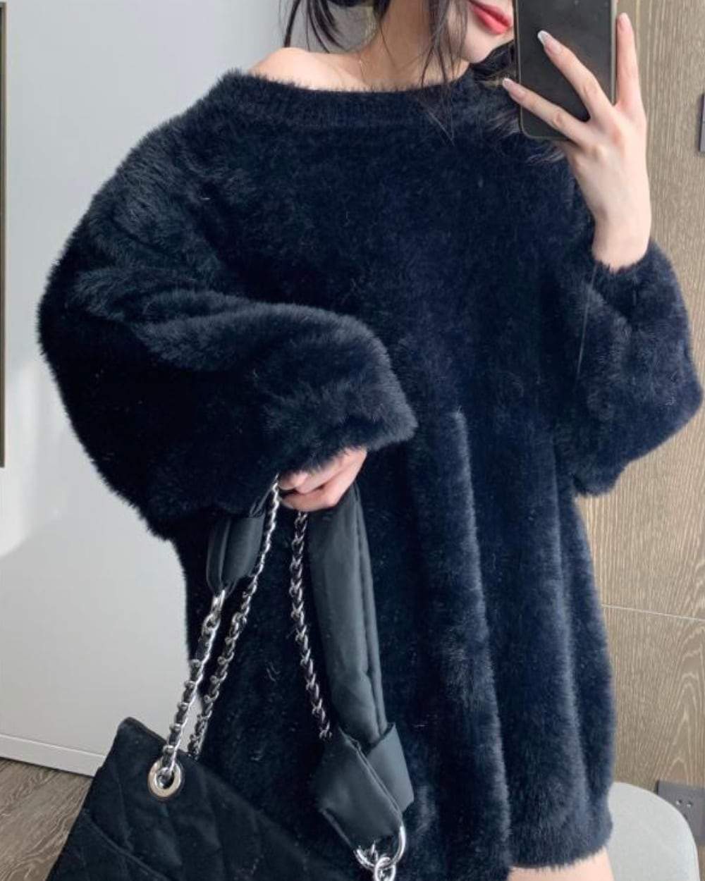 【上質】【動画あり】ラフシルエットもこもこニット　５色展開 - select store mirror me【上質】【動画あり】ラフシルエットもこもこニット　５色展開152087227mirror meselect store mirror me152087227ホワイト