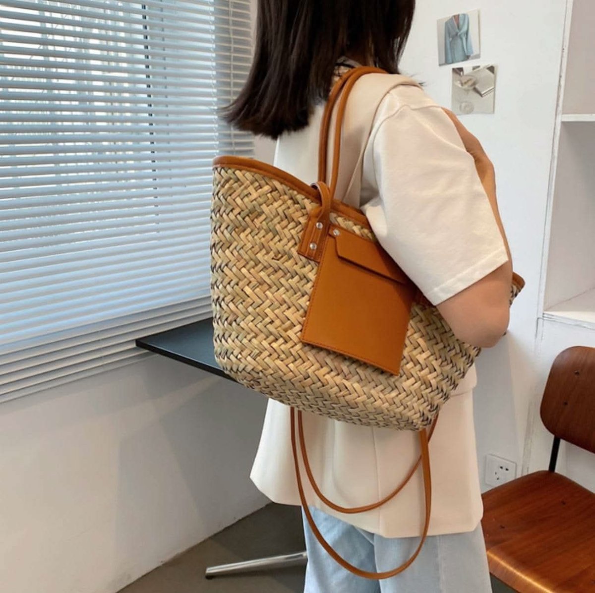 【動画あり】ストロー素材切り替えカゴバッグ　５色展開 - select store mirror me【動画あり】ストロー素材切り替えカゴバッグ　５色展開182244291mirror meselect store mirror me182244291ホワイト