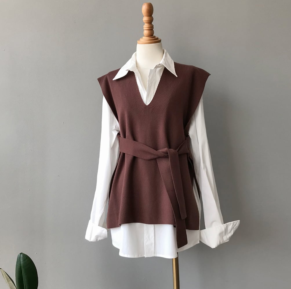 ベーシックベストニットトップス　５色展開 - select store mirror meベーシックベストニットトップス　５色展開188686422mirror meselect store mirror me188686422ベージュ