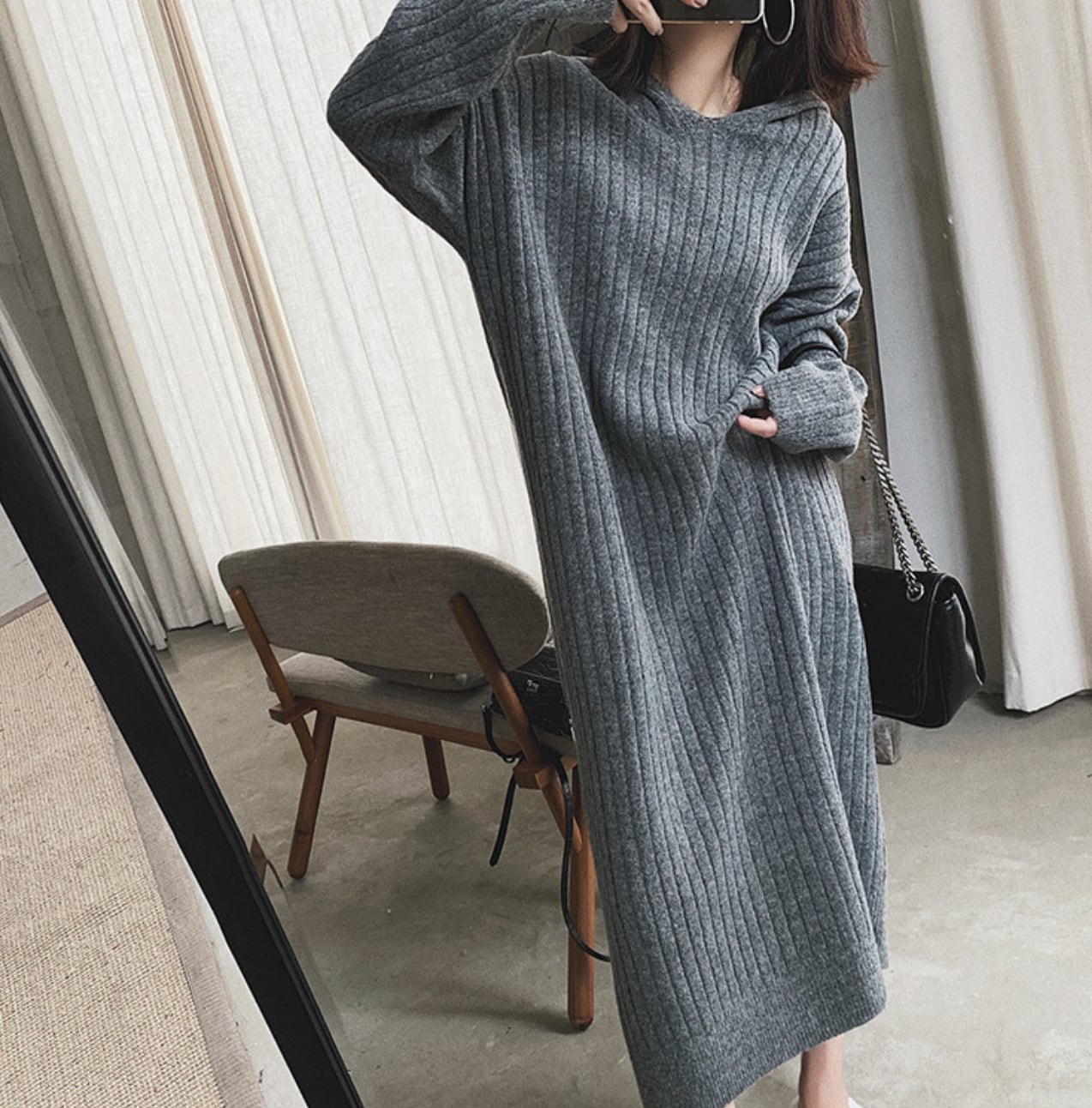 ゆるシルエットリブニットワンピース　５色展開 - select store mirror meゆるシルエットリブニットワンピース　５色展開189950408mirror meselect store mirror me189950408アイボリー