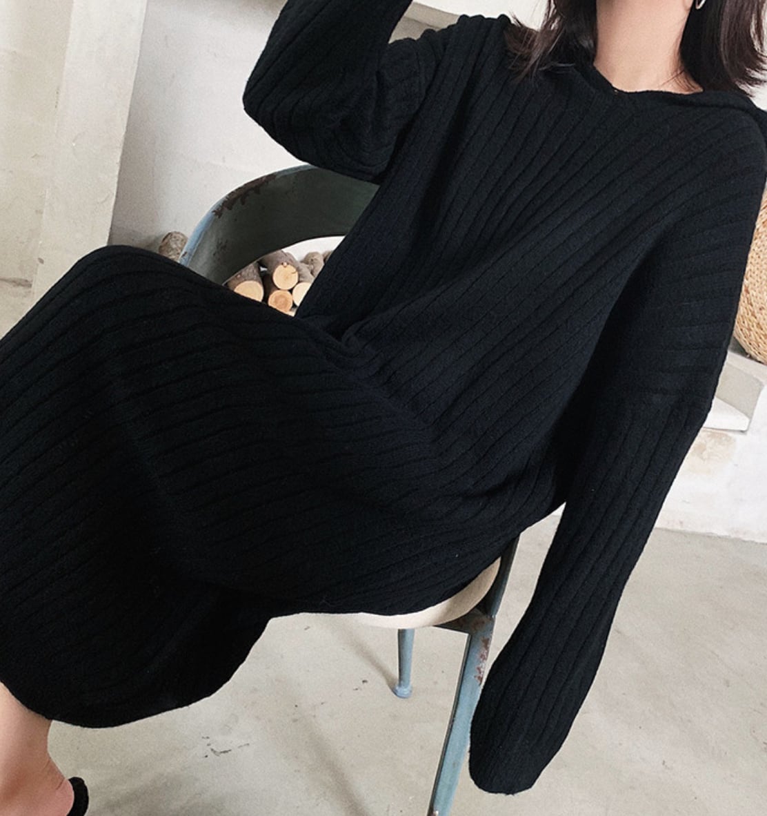 ゆるシルエットリブニットワンピース　５色展開 - select store mirror meゆるシルエットリブニットワンピース　５色展開189950408mirror meselect store mirror me189950408アイボリー