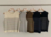 【動画あり】サマーニットノースリーブボーダートップス　５色展開 - select store mirror me【動画あり】サマーニットノースリーブボーダートップス　５色展開201346784mirror meselect store mirror me201346784ホワイト