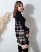 【動画あり】チェック柄ウールワンピース　５色展開 - select store mirror me【動画あり】チェック柄ウールワンピース　５色展開52691187mirror meselect store mirror me52691187ネイビー