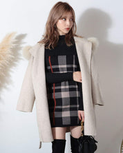 【動画あり】チェック柄ウールワンピース　５色展開 - select store mirror me【動画あり】チェック柄ウールワンピース　５色展開52691187mirror meselect store mirror me52691187ネイビー