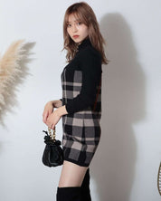 【動画あり】チェック柄ウールワンピース　５色展開 - select store mirror me【動画あり】チェック柄ウールワンピース　５色展開52691187mirror meselect store mirror me52691187ネイビー