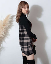 【動画あり】チェック柄ウールワンピース　５色展開 - select store mirror me【動画あり】チェック柄ウールワンピース　５色展開52691187mirror meselect store mirror me52691187ネイビー