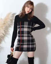 【動画あり】チェック柄ウールワンピース　５色展開 - select store mirror me【動画あり】チェック柄ウールワンピース　５色展開52691187mirror meselect store mirror me52691187ネイビー