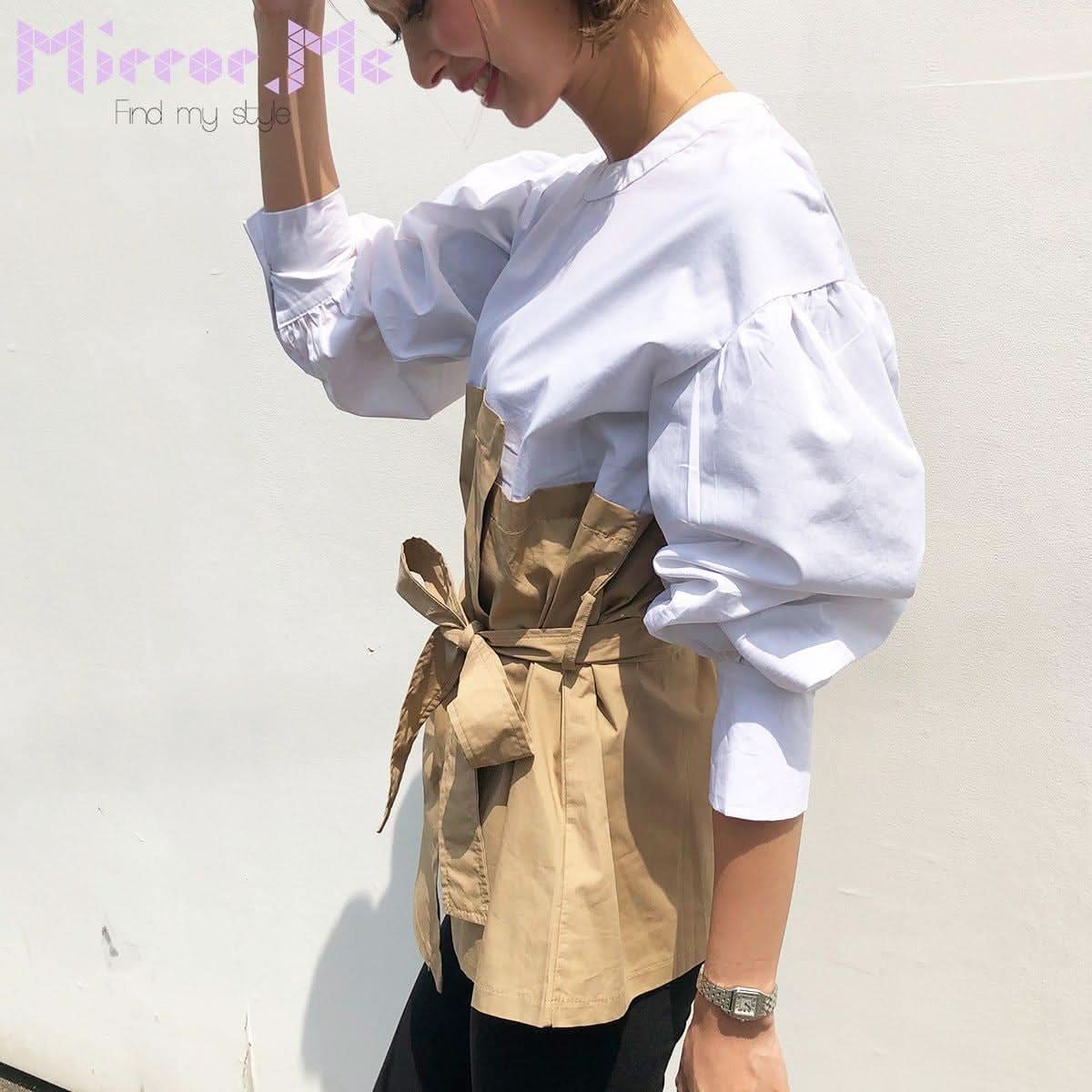 ペプラム異素材切り替えトップス - select store mirror meペプラム異素材切り替えトップス52693393mirror meselect store mirror me52693393S