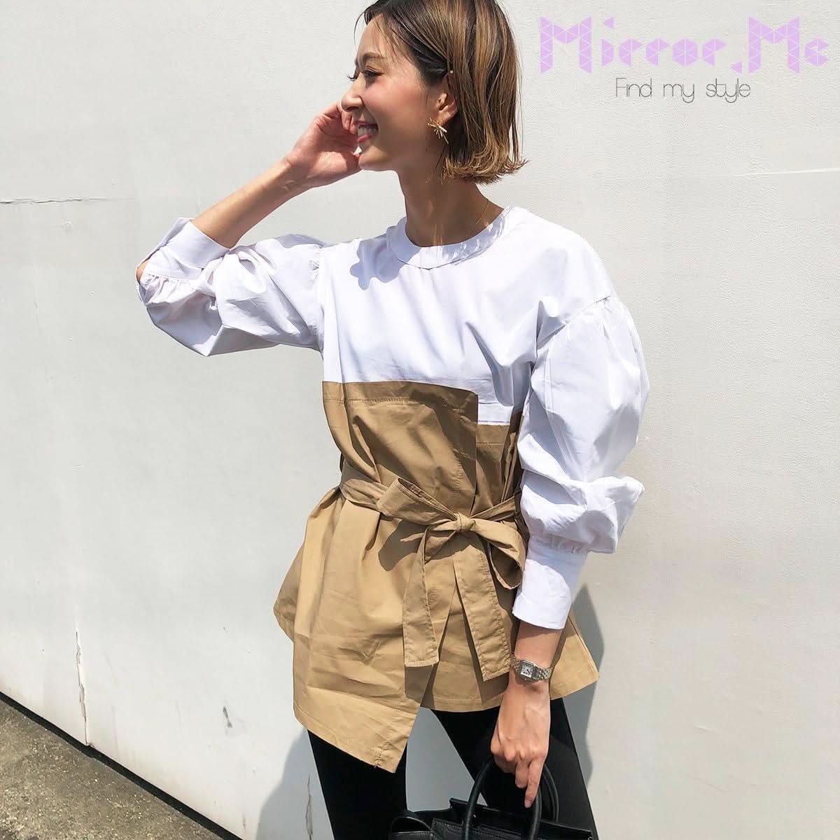 ペプラム異素材切り替えトップス - select store mirror meペプラム異素材切り替えトップス52693393mirror meselect store mirror me52693393S
