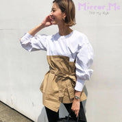 ペプラム異素材切り替えトップス - select store mirror meペプラム異素材切り替えトップス52693393mirror meselect store mirror me52693393S