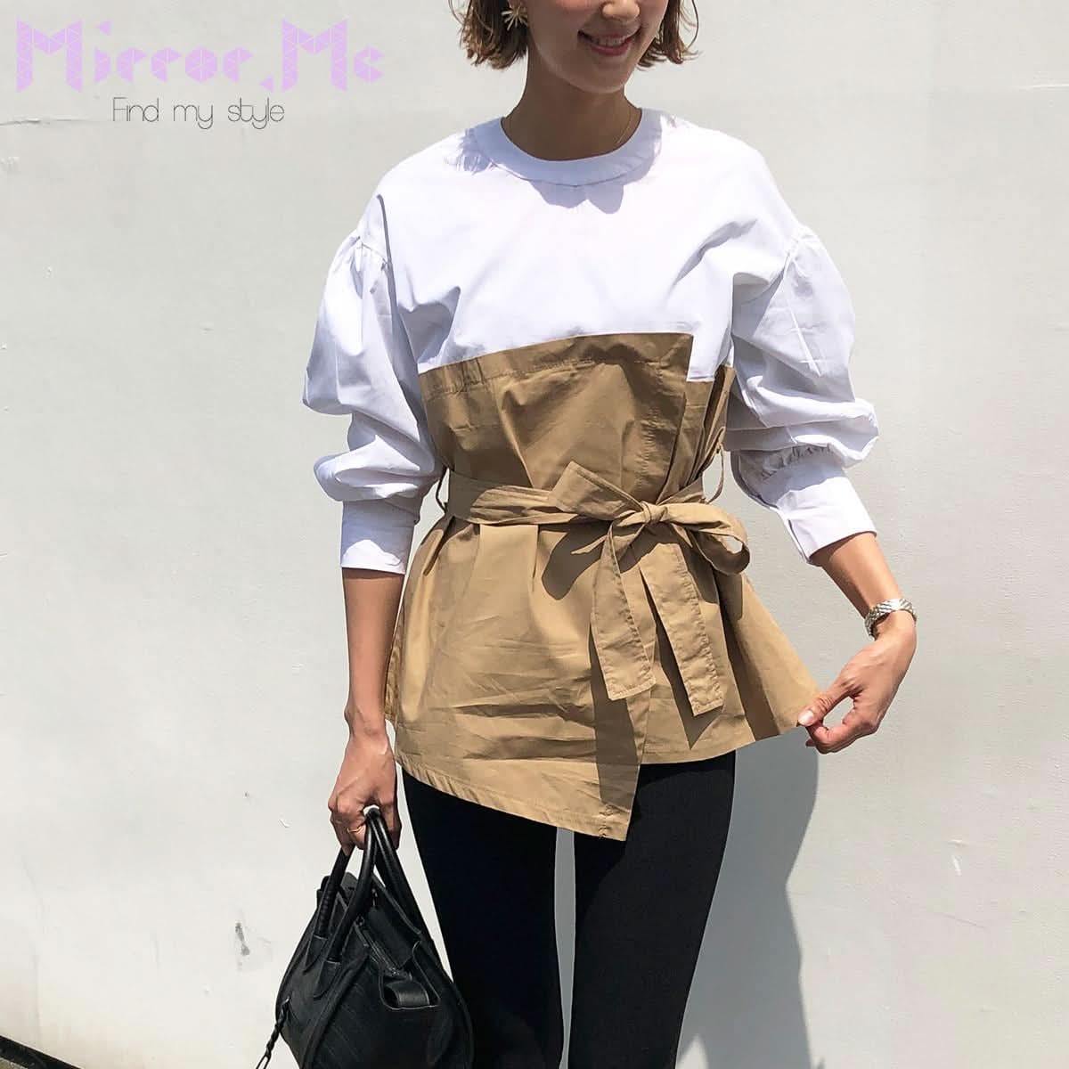 ペプラム異素材切り替えトップス - select store mirror meペプラム異素材切り替えトップス52693393mirror meselect store mirror me52693393S