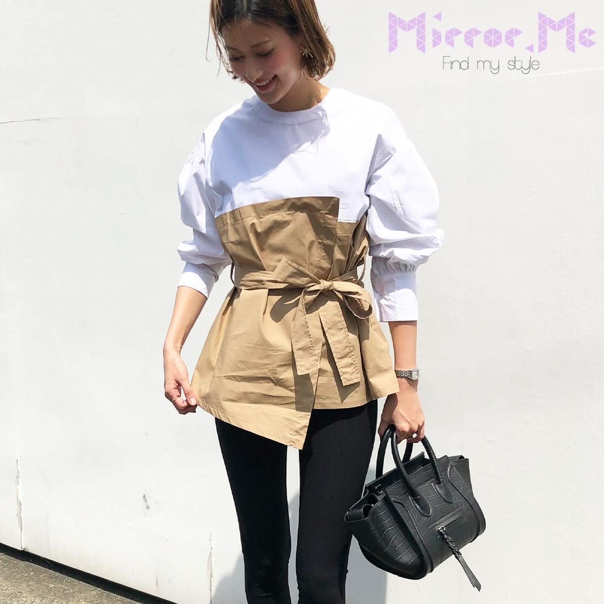 ペプラム異素材切り替えトップス - select store mirror meペプラム異素材切り替えトップス52693393mirror meselect store mirror me52693393S