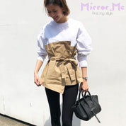 ペプラム異素材切り替えトップス - select store mirror meペプラム異素材切り替えトップス52693393mirror meselect store mirror me52693393S