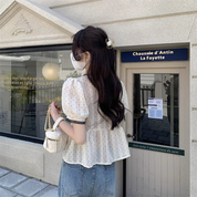 フレンチ V ネックレースブラウス