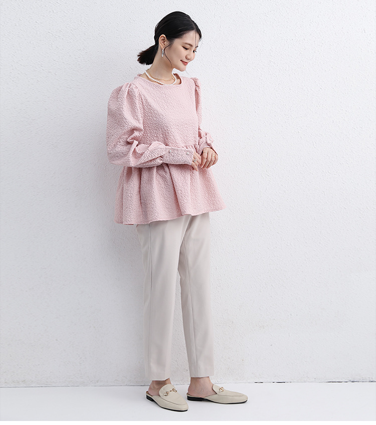 フェミニンペプラムブラウス  4色展開