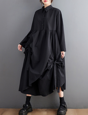 ギャザーフロントリボンワンピース