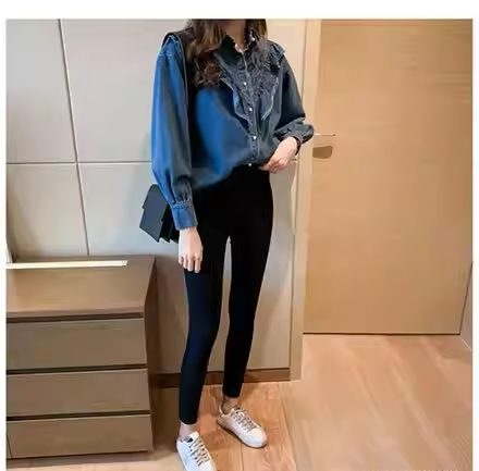 フリンジデニムシャツ　2色展開