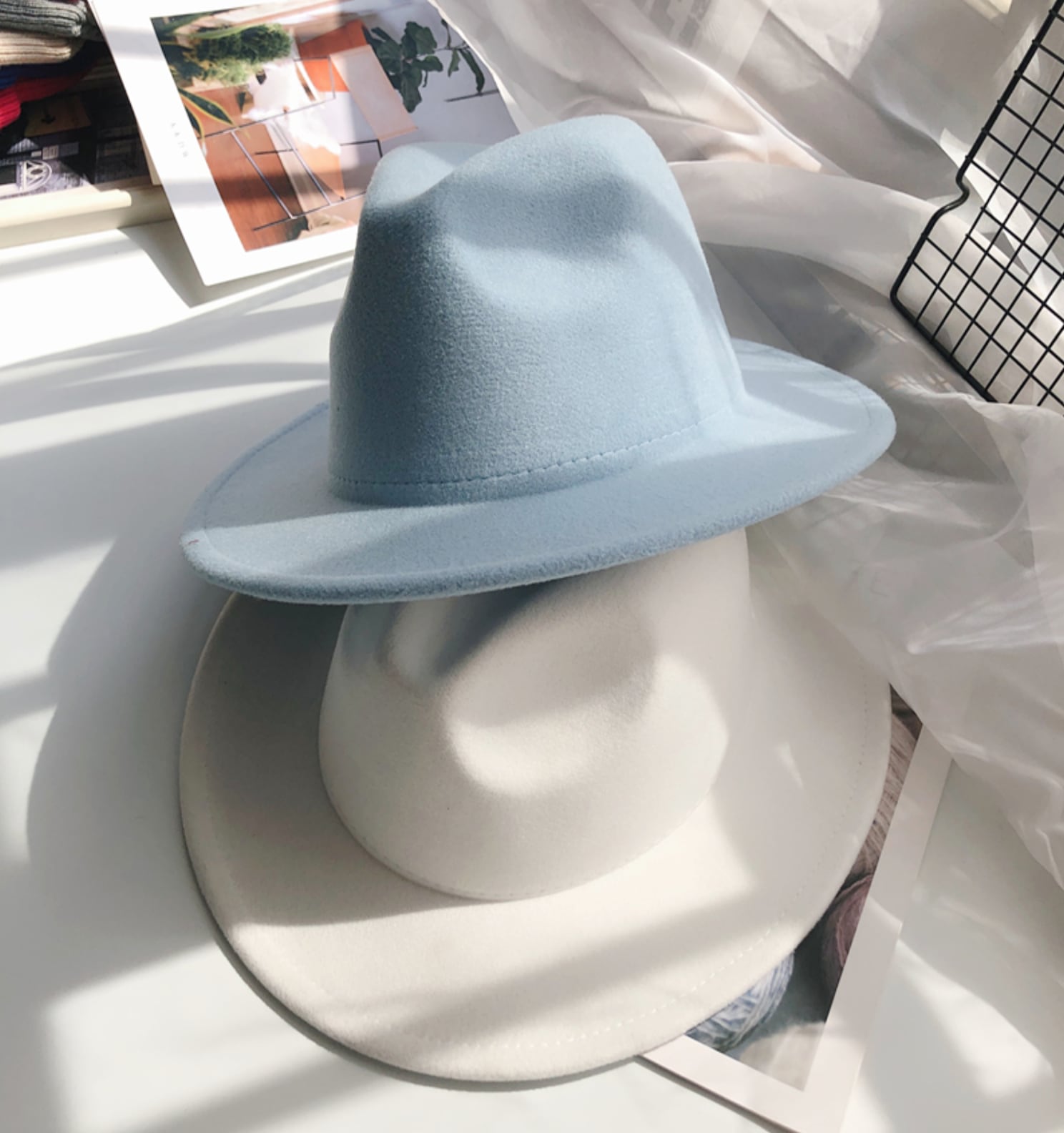 【高品質】上質ウールカラーハット　６色展開 - select store mirror me【高品質】上質ウールカラーハット　６色展開103561406mirror meselect store mirror me103561406ホワイト