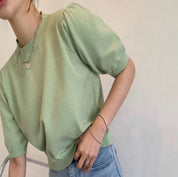 ＜カラー展開豊富＞パステルカラー上品パフスリーブ半袖ニット　６色展開 - select store mirror me＜カラー展開豊富＞パステルカラー上品パフスリーブ半袖ニット　６色展開111488198mirror meselect store mirror me111488198オフホワイト