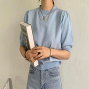 ＜カラー展開豊富＞パステルカラー上品パフスリーブ半袖ニット　６色展開 - select store mirror me＜カラー展開豊富＞パステルカラー上品パフスリーブ半袖ニット　６色展開111488198mirror meselect store mirror me111488198オフホワイト
