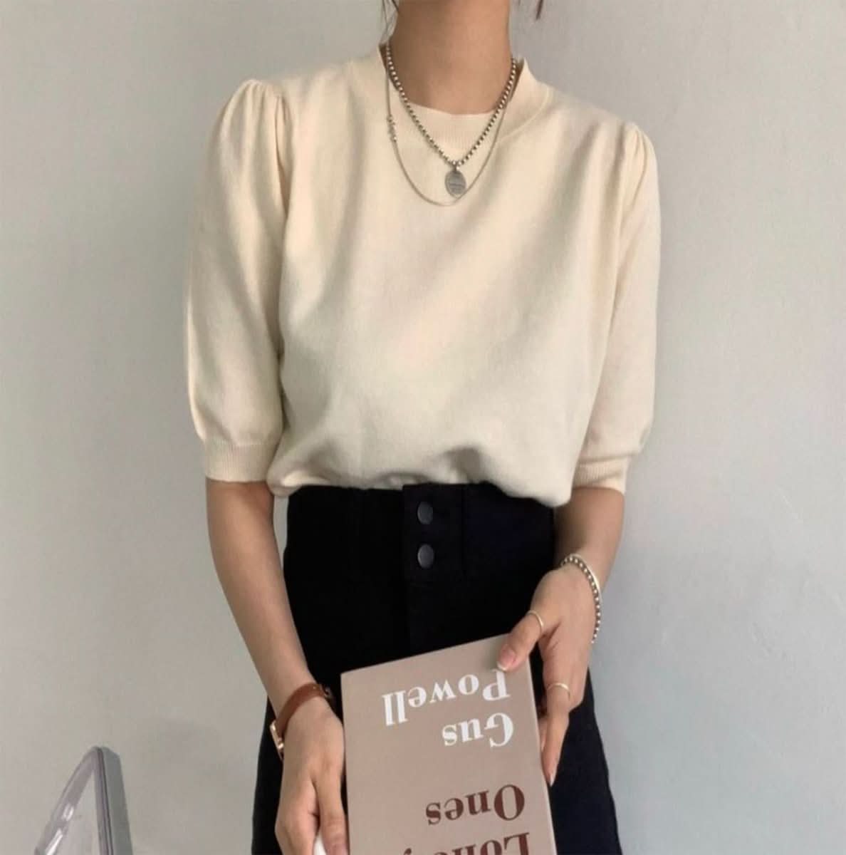＜カラー展開豊富＞パステルカラー上品パフスリーブ半袖ニット　６色展開 - select store mirror me＜カラー展開豊富＞パステルカラー上品パフスリーブ半袖ニット　６色展開111488198mirror meselect store mirror me111488198オフホワイト