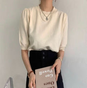 ＜カラー展開豊富＞パステルカラー上品パフスリーブ半袖ニット　６色展開 - select store mirror me＜カラー展開豊富＞パステルカラー上品パフスリーブ半袖ニット　６色展開111488198mirror meselect store mirror me111488198オフホワイト