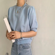 ＜カラー展開豊富＞パステルカラー上品パフスリーブ半袖ニット　６色展開 - select store mirror me＜カラー展開豊富＞パステルカラー上品パフスリーブ半袖ニット　６色展開111488198mirror meselect store mirror me111488198オフホワイト