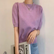 ＜カラー展開豊富＞パステルカラー上品パフスリーブ半袖ニット　６色展開 - select store mirror me＜カラー展開豊富＞パステルカラー上品パフスリーブ半袖ニット　６色展開111488198mirror meselect store mirror me111488198オフホワイト