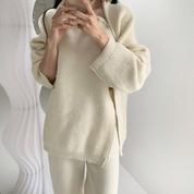 ２WAYジップタートルオフネックニットセーター