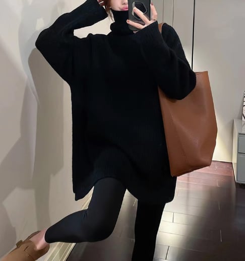 サイドスリットタートルネックセーター　７色展開 - select store mirror meサイドスリットタートルネックセーター　７色展開221422173mirror meselect store mirror me221422173ホワイト
