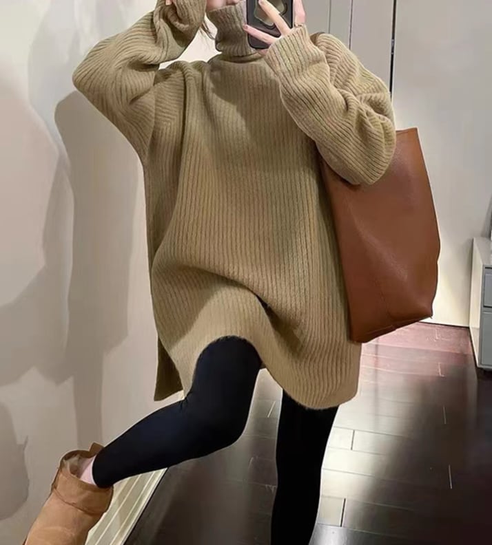 サイドスリットタートルネックセーター　７色展開 - select store mirror meサイドスリットタートルネックセーター　７色展開221422173mirror meselect store mirror me221422173ホワイト