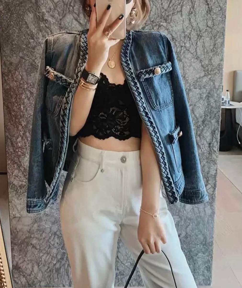 ヴィンテージツイストデザインデニムジャケット - select store mirror meヴィンテージツイストデザインデニムジャケット75738293mirror meselect store mirror me75738293S
