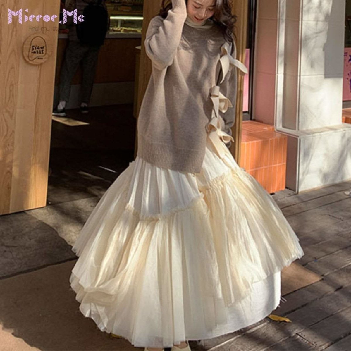 ＜インスタグラマー様ご愛用＞ウエストリボンデザインタックチュールボリュームスカート - select store mirror me＜インスタグラマー様ご愛用＞ウエストリボンデザインタックチュールボリュームスカート75908946mirror meselect store mirror me75908946S